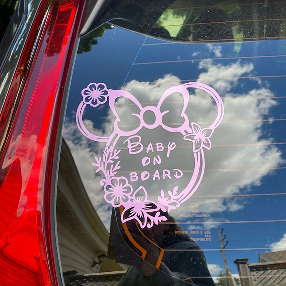 

Baby On Board Cute Warning Car Windows Stickers And Decals Waterproof Vinyl Auto Accessories Decoration