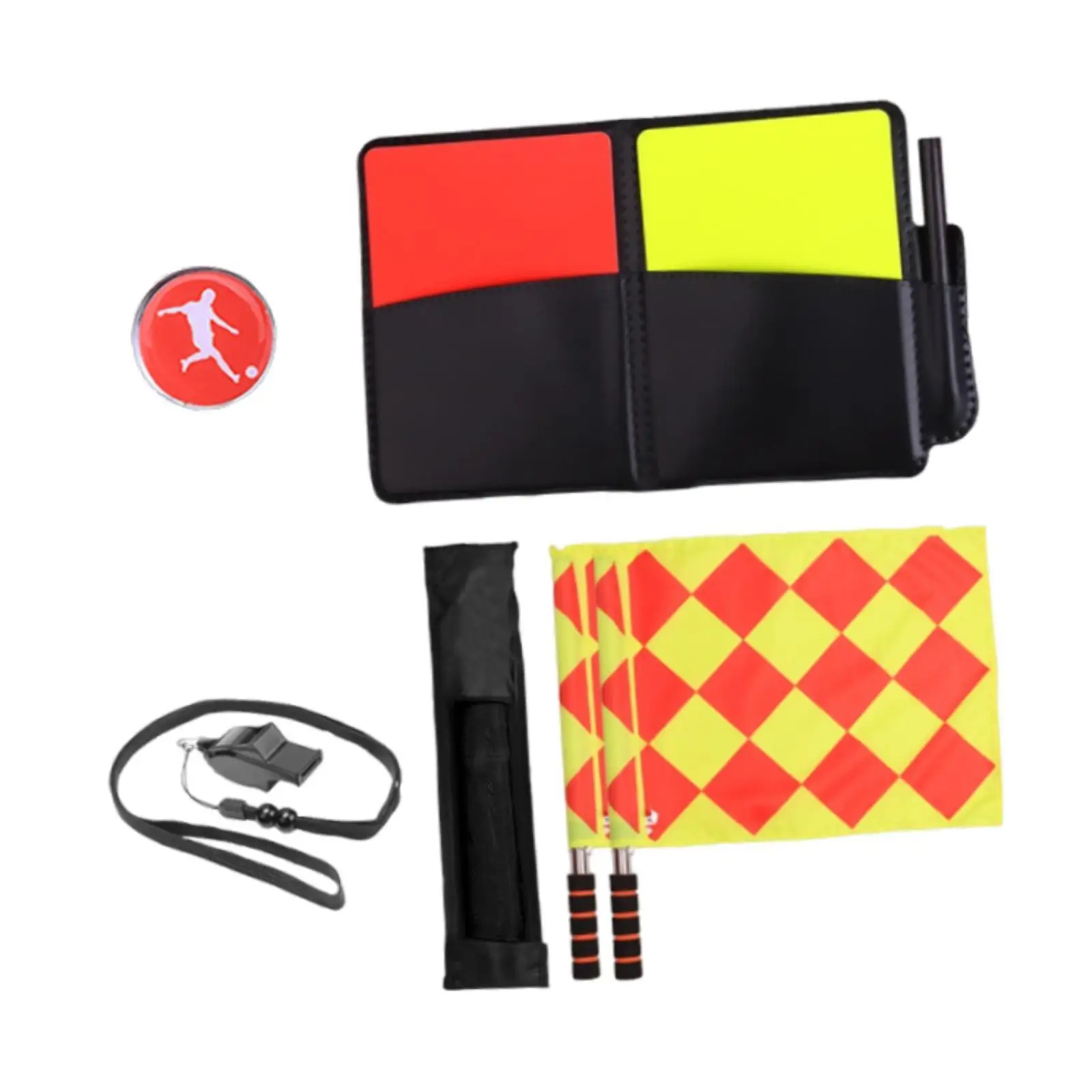 

Soccer Referee Kit Referee Flag for Games Outdoor Sports Basketball Training