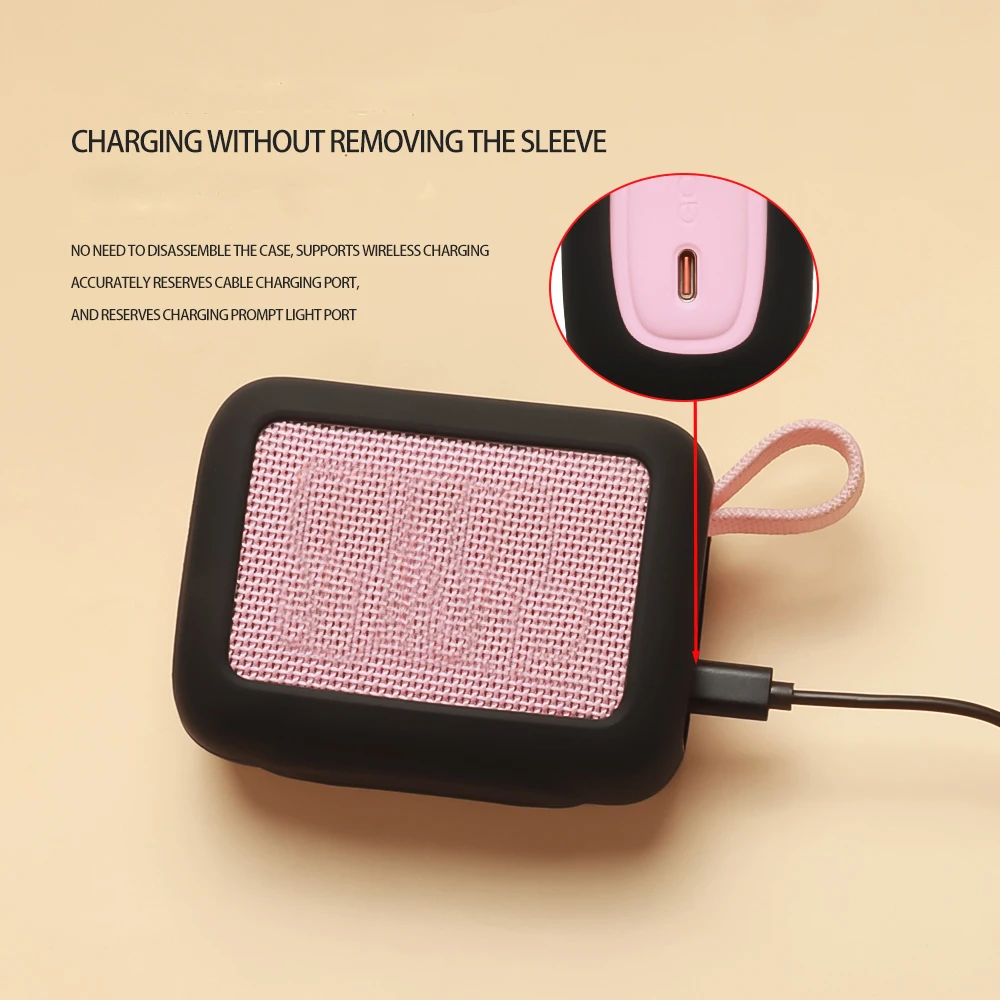 

Soft Silicone Case for JBL Go 5 Shockproof Full Body Protective Cover 360° Seamless Fit Ultra Thin 1 8mm for Charging