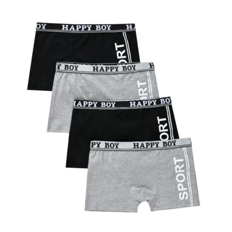 

4PCS 9-14Y cotton Children's short pants boys' boxer bottoms underwear children yough boy boxer briefs underpants