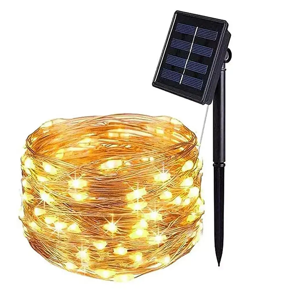 1pc Outdoor Solar String Light LED Fairy Garland Copper Wire Light Garden Yard Party Christmas Decoration Lamp 8 Mode - view 4