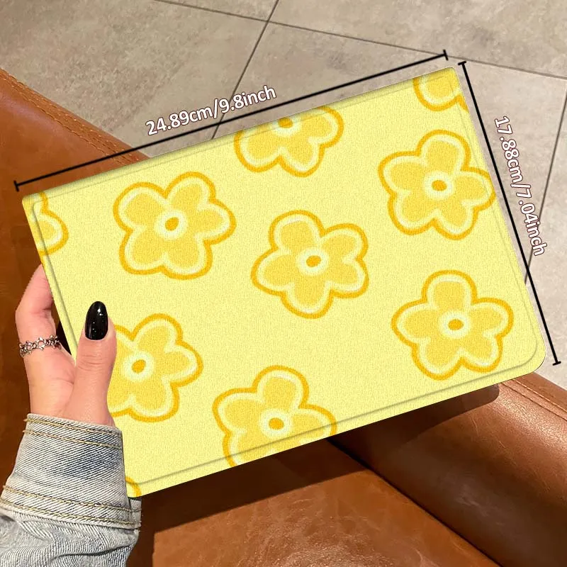 Cartoon-Blumen-Doodle-Muster für iPad Pro 7 8 9 Gen 2 11 13 5. 6. 10. 11. M5 M4 12.9 10.9 10.2 Zoll 2024 2025 Tablet-Hülle