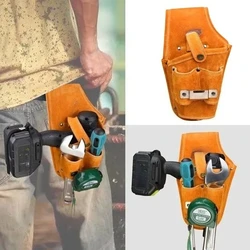 Cowhide Drill Holster Waist Tool Bag Durable Electric Waist Belt Tool Pouch Bag With Belt for Power Drill Electric Screwdriver