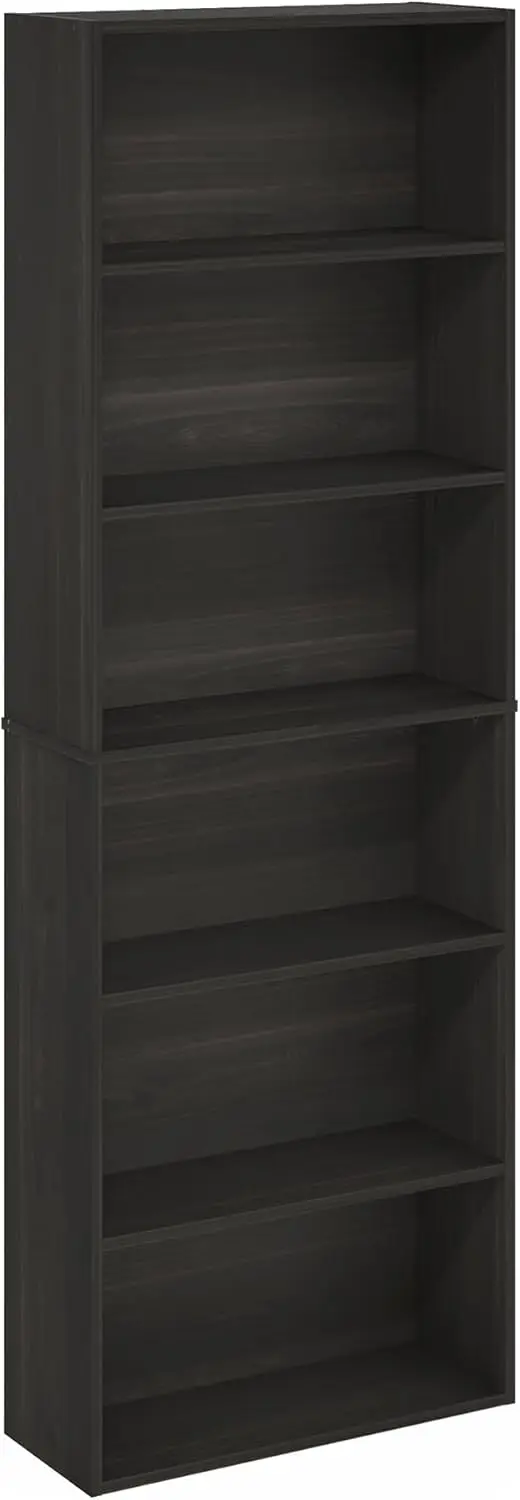 

Jaya Simply Home Free Standing 6-Tier Open Storage Bookcase, Espresso