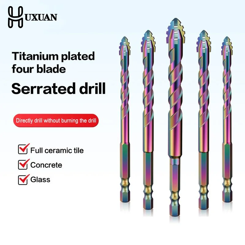 

Набор сверл с четырьмя зубьями 6-12 мм для сверления стекла, плитки, бетона, металла, керамики