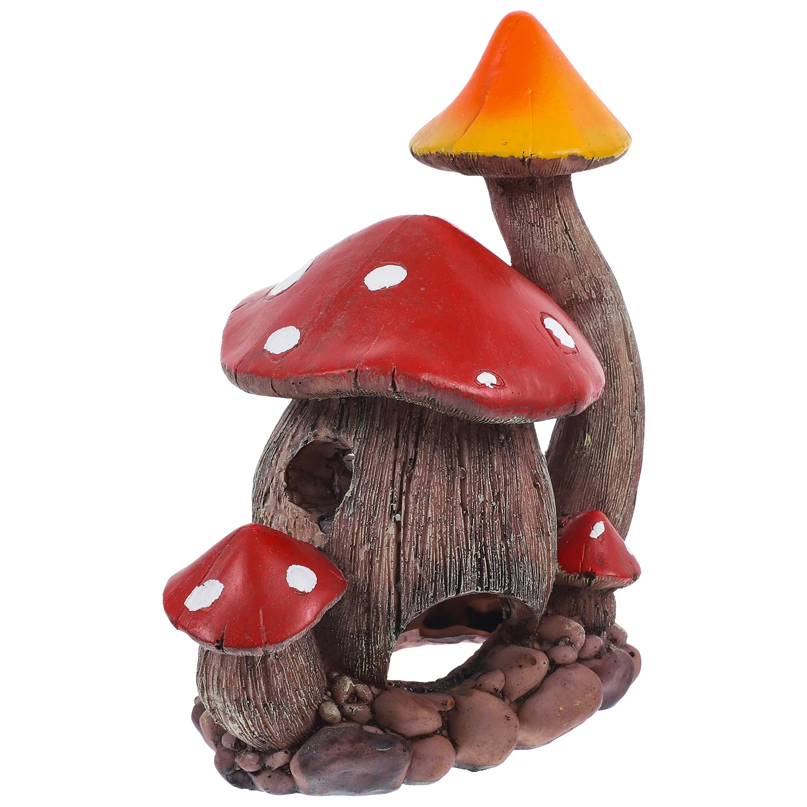 

Mushroom Hideout for Fish and Shrimp Aquarium Resin Cave Decor Small Fish Shelter Breeding Tank Landscape Ornament