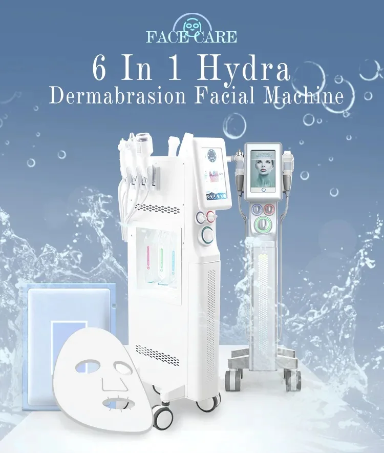 

Newest 6 in 1 Hydra Dermabrasion Facial Care Machine Microdermabrasion Facial Lifting Skin Cleaning Face Whitening Equipment