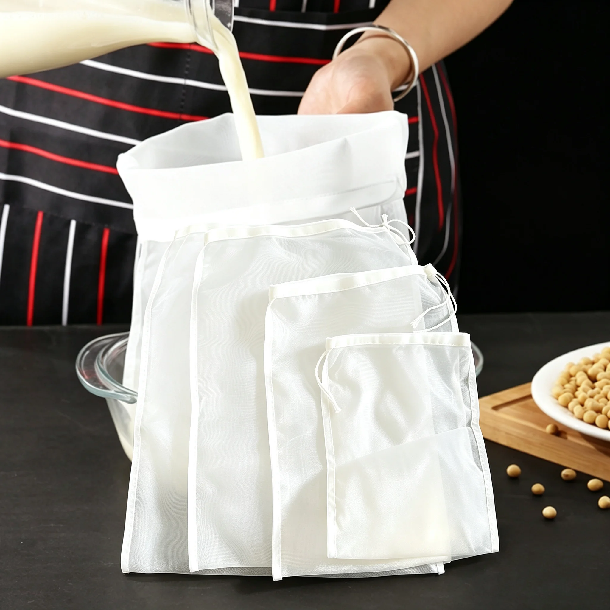 Reusable Cheese Cloth Bags 1/5PCS for Straining Nut Milk Cold Brew Tea Yogurt Coffee Filter - Kitchen Strainers for Cheesecloth