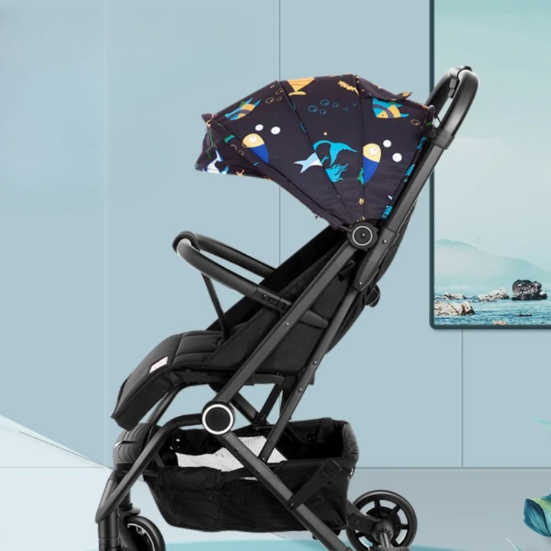 Portable Baby Stroller with Sunshade - Lightweight Folding Pram, Summer Ombrelle Poussette, Travel-Friendly for Plane