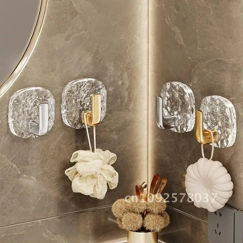 4pcs Wall Hooks Clothes Hook Bathroom Towel Hanger Hook Self-Adhesive Door Back Storage Robe Hook kitchen Bathroom Accessories