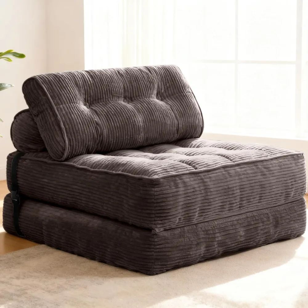

Folding Sofa Bed, Convertible Sleeper Chair Bed with Pillows, Fold Out Chair Bed Comfy Floor Sofa for Small Spaces