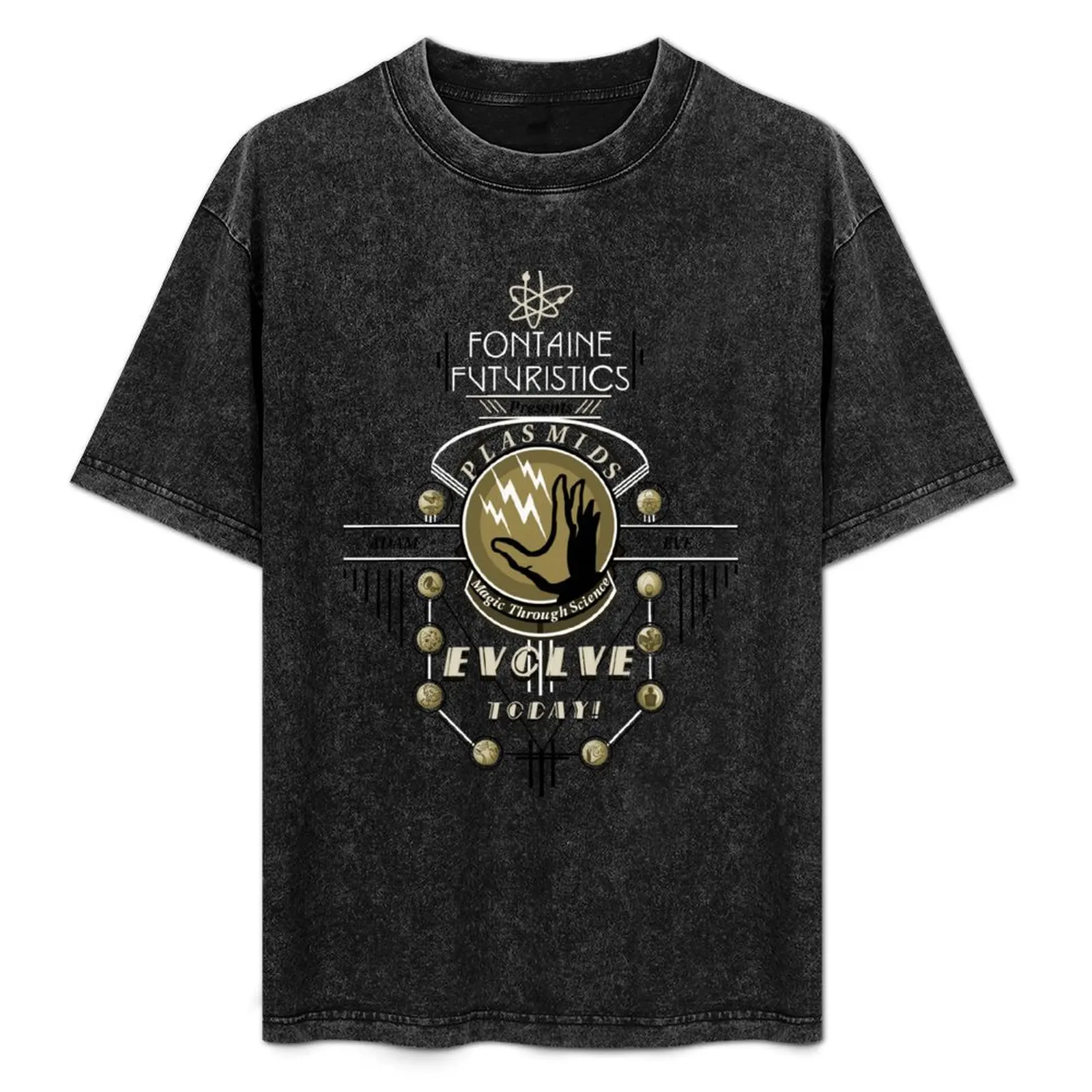 

Fontaine Futuristic's Plasmids Ad T-Shirt Basic Plain Tee for Spring and Summer