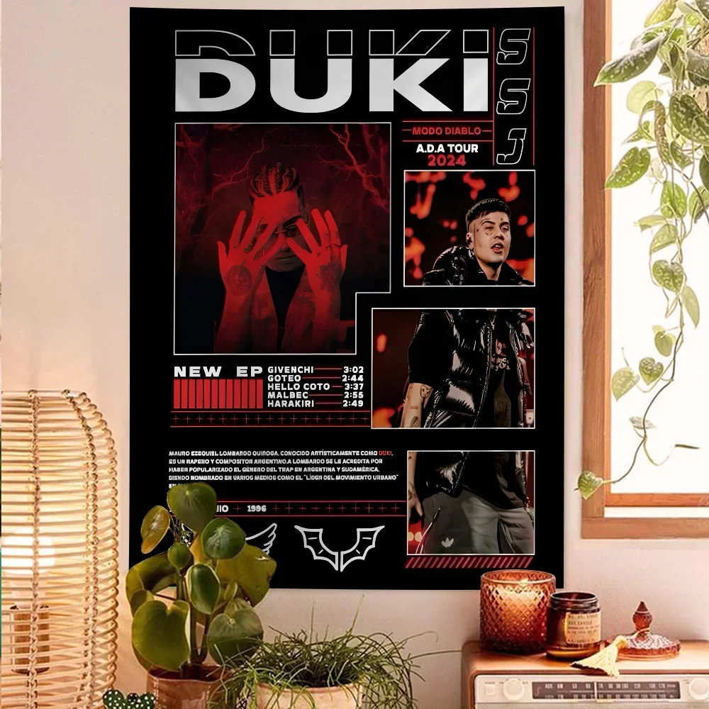 Rapper Duki  Cartoon Tapestry Art Science Fiction Room Home Decor Wall Hanging Home Decor