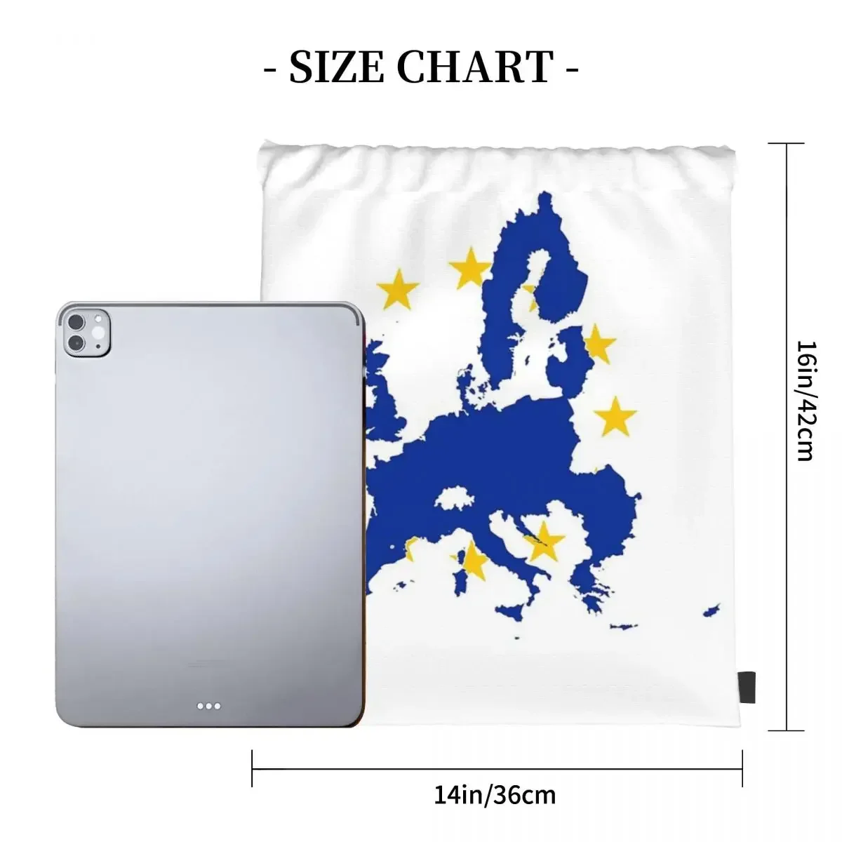 Flag Map Of European Union Backpacks Casual Drawstring Bags Drawstring Bundle Pocket Sundries Bag BookBag For Man Woman Students