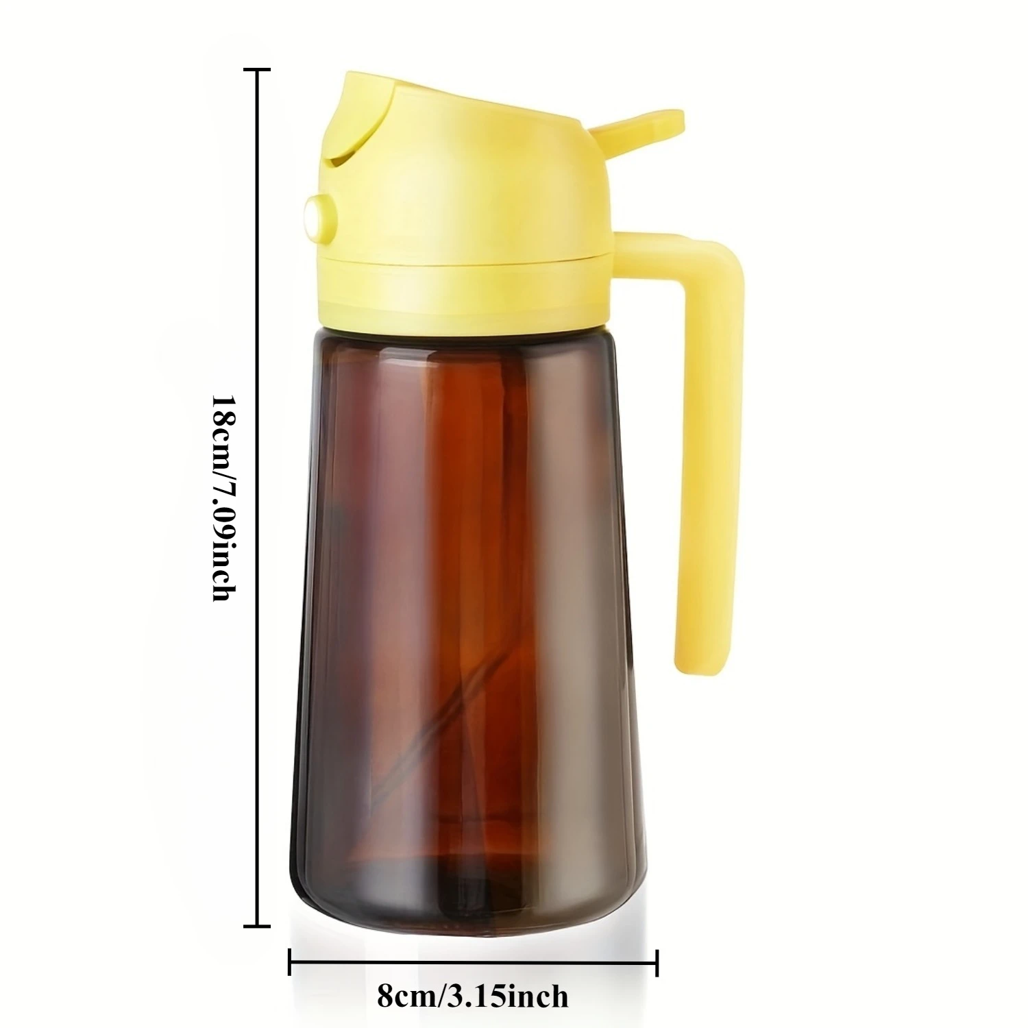 Galavilly 16 Unzen/470 ml hellblockierendes braunes Öl-Sprühgerät zum Kochen, 2-in-1-Olivenöl-Spenderflasche für Küchenölflasche, Gewürzwerkzeuge 5