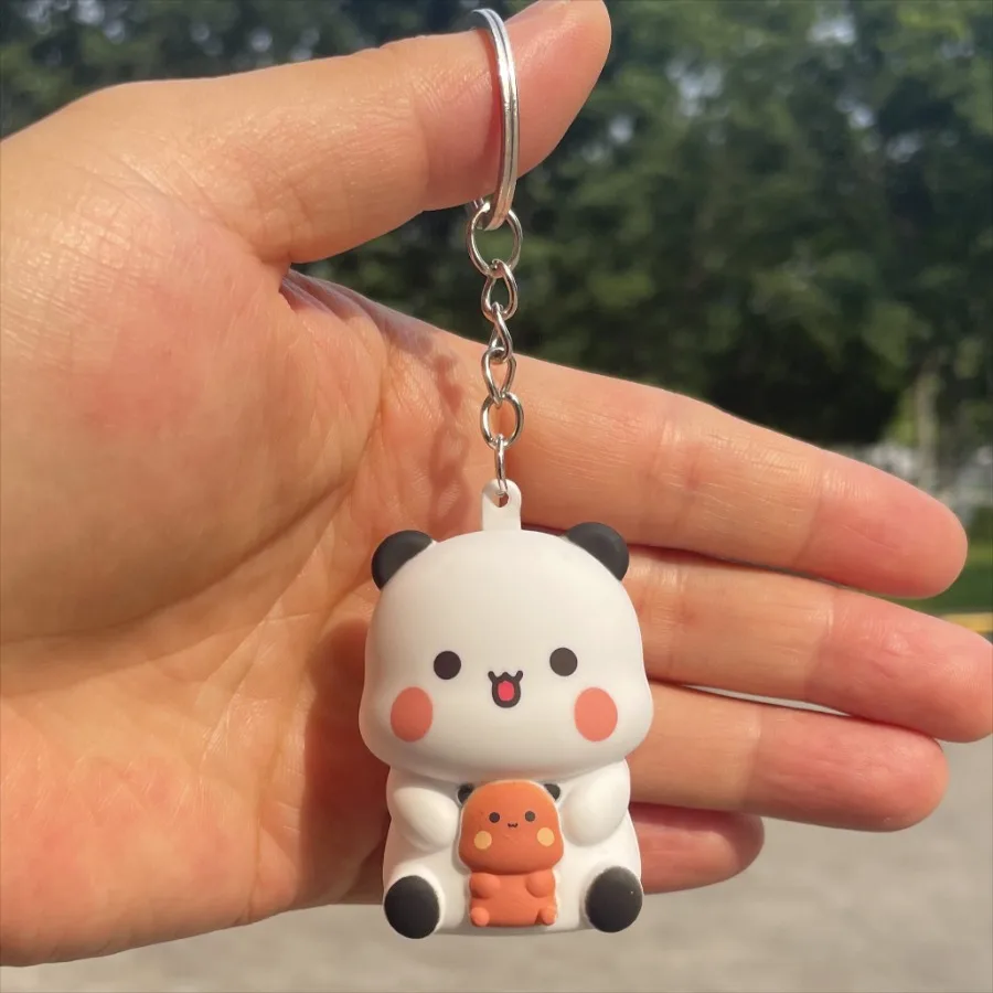 Bubu Dudu Say I Love You Voice Toys Keychain Yier Panda Bear Glowing Anime Figures Phone Ornament Bag Decoration Couple Gifts