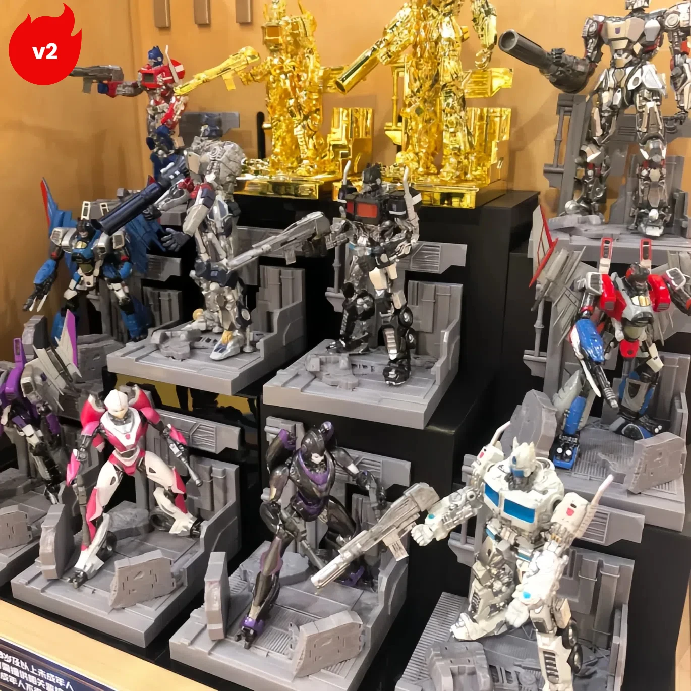 

In Stock Genuine WAY STUDIOS Transformers V2 Blind Box 9pcs Optimus Megatron Figure Blind Box Collectible Desk Ornament Boy Gift