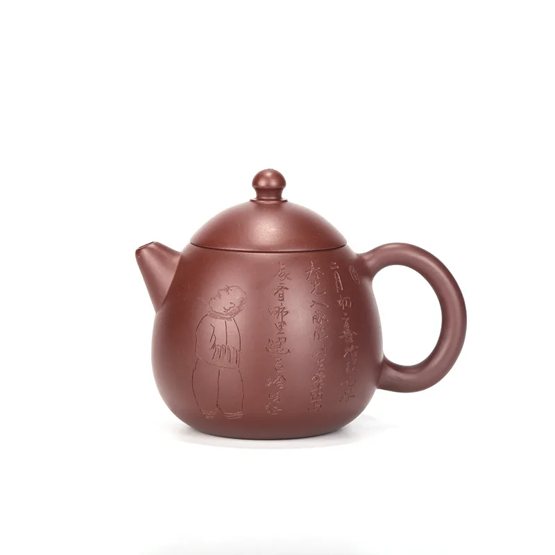 Dahongpao carved heart sutra dragon egg pot pot  Yixing handmade teapot kettle tea pot  Drinkware For Green Tea - view 4