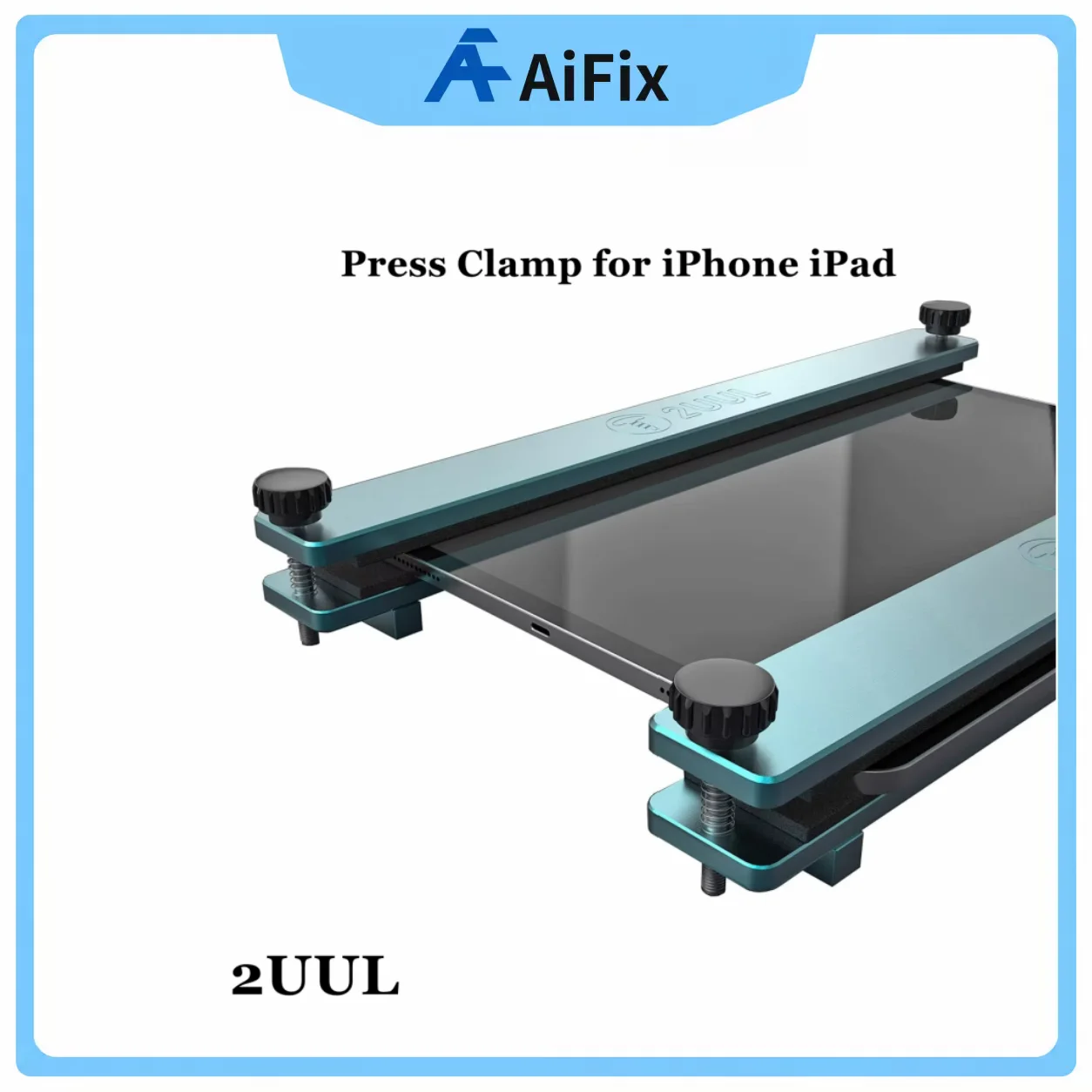 2UUL DA02 Adjustable Metal Pressing Clamp Screen Clip Fixture Back Glass Press Holder for iPhone iPad Screen Replacement