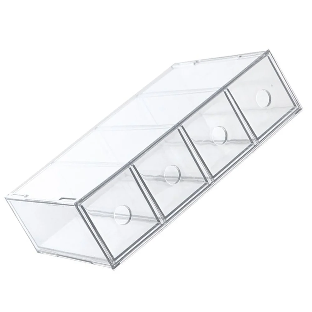 

Storage Drawers 4 Compartment Box Cosmetics Organizer Makeup Tool Holder Stand Acrylic 27X17X7CM Organizers Transparent