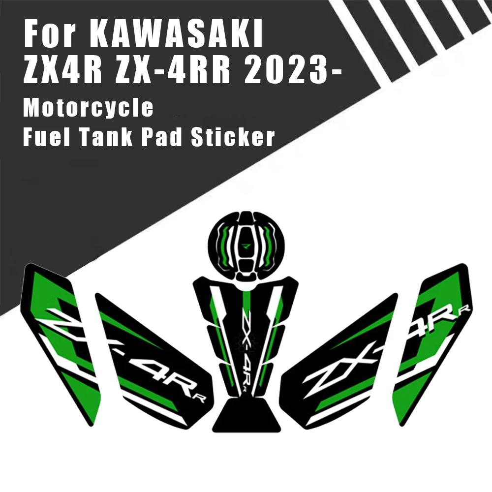 

Motorcycle Stickers for Kawasaki ZX4R ZX 4R ZX4RR 2023+ Fuel Tank Pad Sticker Anti-skid Body Fishbone Decal Scratch Paster