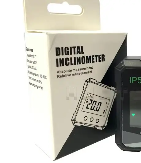 HUOTO Digital Display Inclination Box, Protractor Digital Display Inclination Meter Inclination Box, Angle Meter, Slope Meter