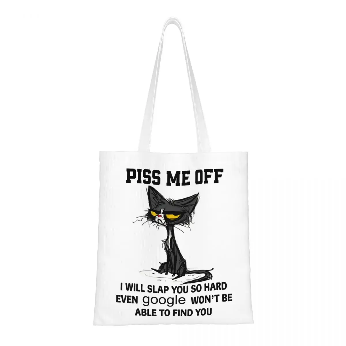 سأتقعك صعب جدا مضحك القط حمل الحقائب حقيبة يد طوي طالب مضحك القط ميمي حقيبة كتف حقيبة تسوق قابلة لإعادة الاستخدام