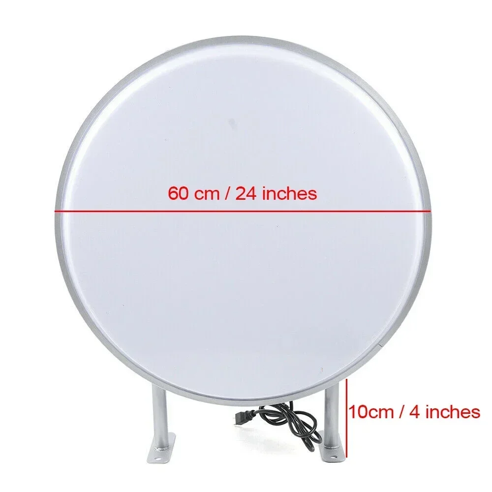 LED Round Light Box Sign, 10000K White LED, Double-Sided Display, Compact, Easy to Install