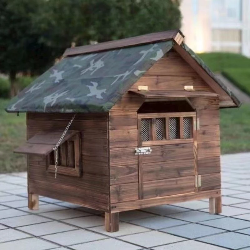 

Solid wood dog house Rainproof outdoor outdoor kennel All seasons kennels Cat litter Pet dog house Large dog cage