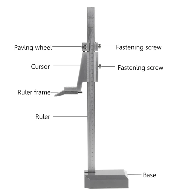 Height Vernier Calipers Stainless Steel Vernier Gauge with Stand 0-300mm Woodworking Table Marking Ruler F0T4