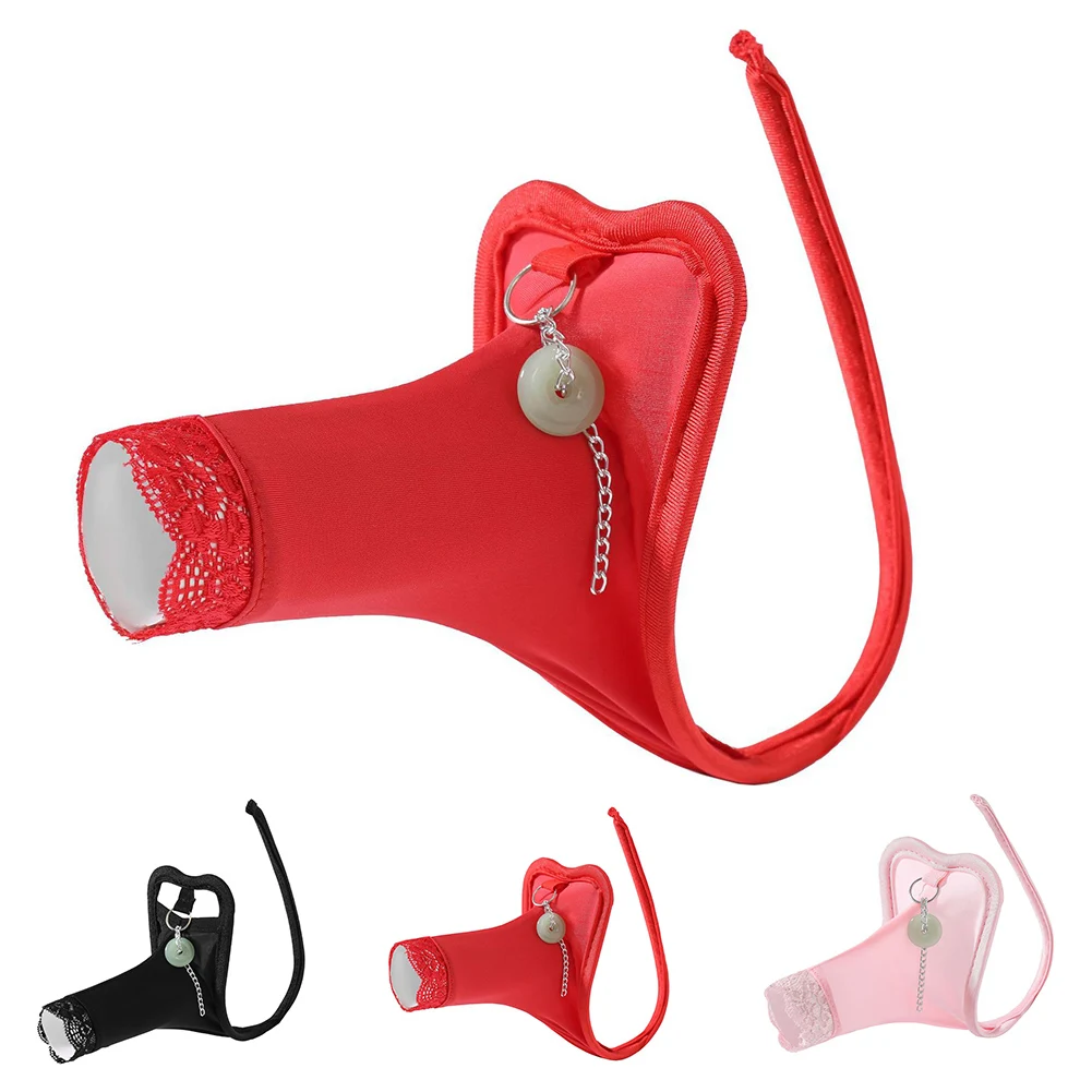 

Sexy Lingerie Mens Lace Bulge Pouch C-string Gay Sissy Panties Erotic Thongs Chinese Style Underwear Quick Dry Underpants