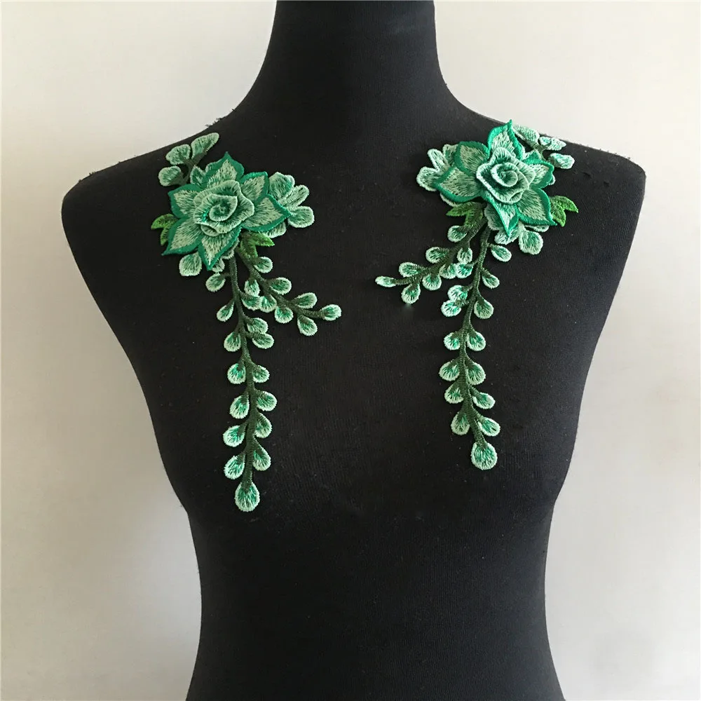 Moda fai da te cucito a mano corpetto a fiore ricamo orchidea media patch cheongsam vestito costume accessori di abbigliamento