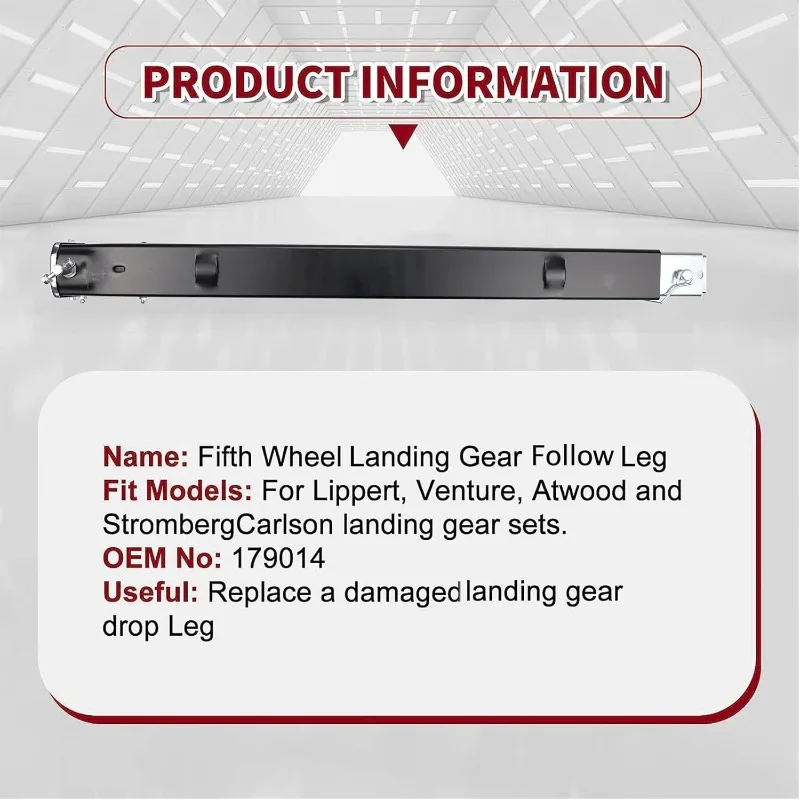 179014 RV Follow Thefth Wheel Landing Gear Leg متوافق مع Lippert Venture، مقبس معدات الهبوط العالمي 29-1/2 بوصة لـ Atwood &