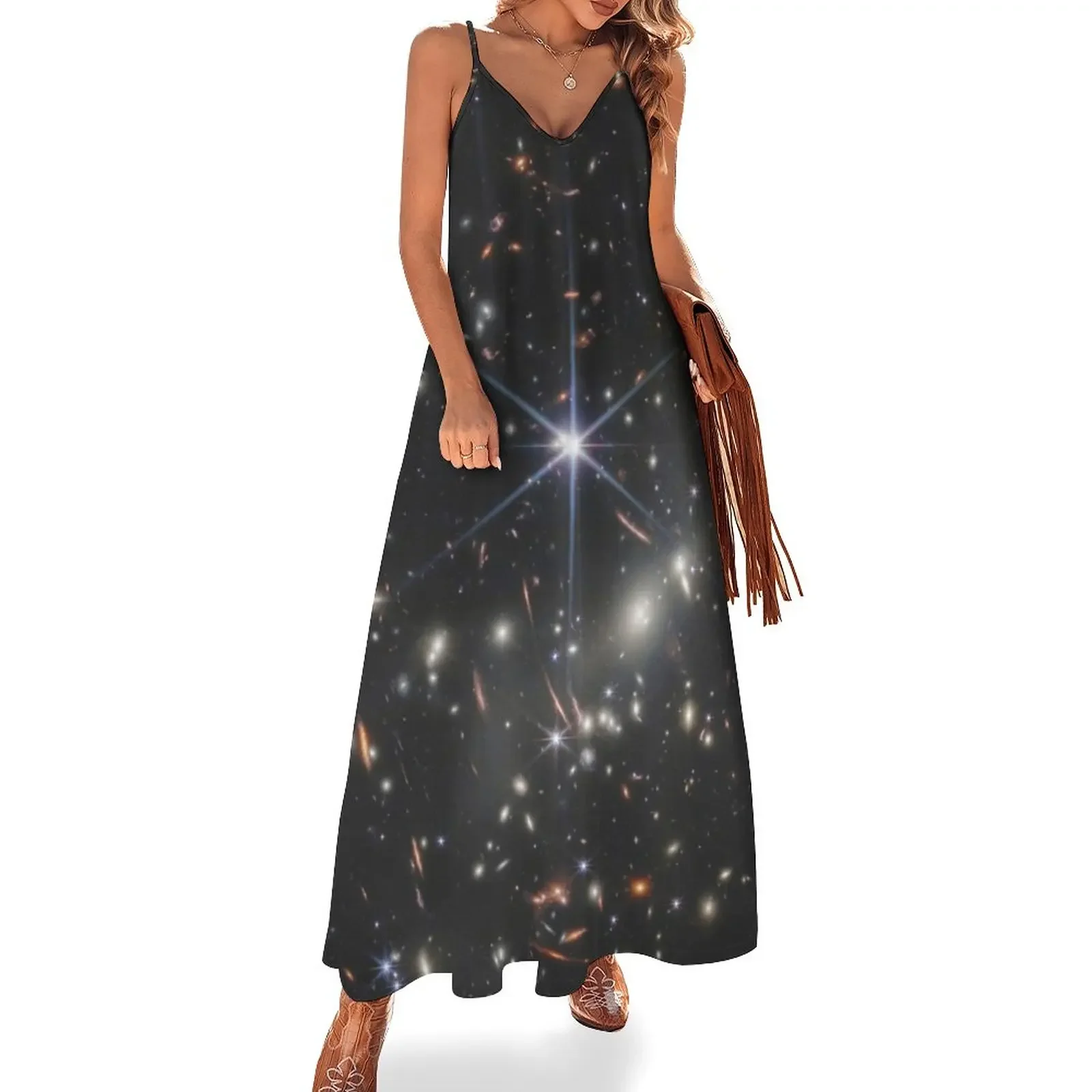 

James Webb Space Telescope Deep Field Image of Galaxies Sleeveless Dress women dress women long dresses Female clothing