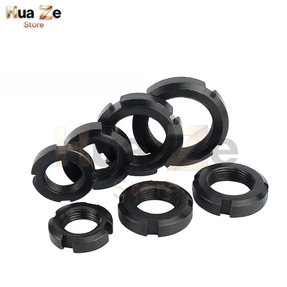 Carbon Steel M16 M18 M20 M22 M24 M25 M27 M30 M33 M35 M36 M39 M40 M42 M45-M200 Left-hand Thread Slotted Round Nut Four Slot Nuts
