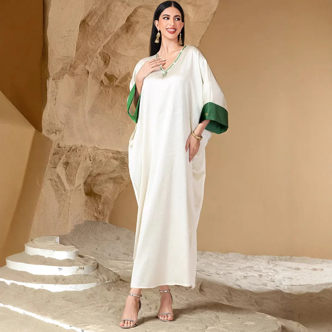Mode diamants Abaya dubaï caftan femmes robe Maxi ample robe de soirée musulmane Islam vêtements marocain Caftan Eid Ramadan Jalabiya