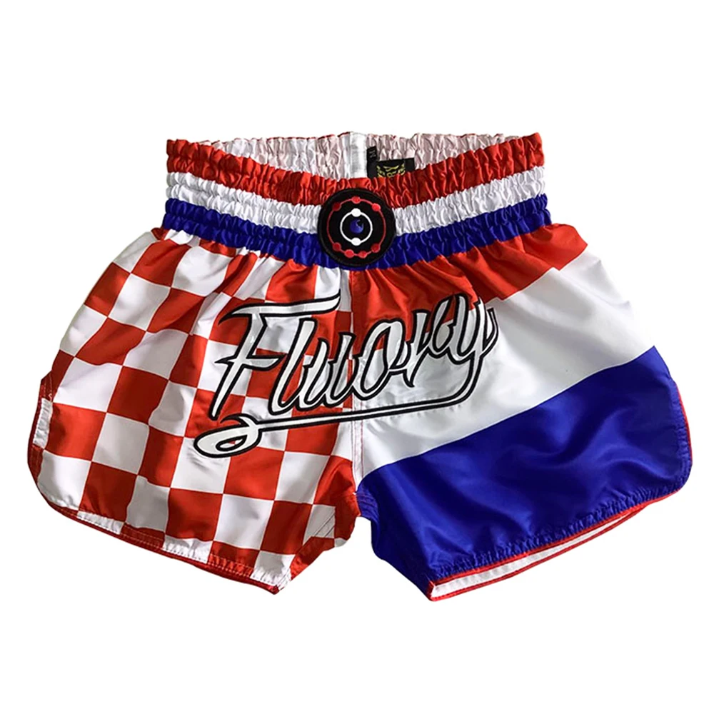 

FLUORY MTSF92 MMA Fighting Muay Thai Shorts Boxeo Boxer Training Sports High Quality Kick Boxing Fitness Athletic Pants For Kid