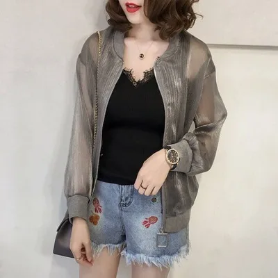 

Ultra-Thin Summer Women's Baseball Sle Sun Protection Clothing Elely Designed V-Ne Long Sve Outerwear