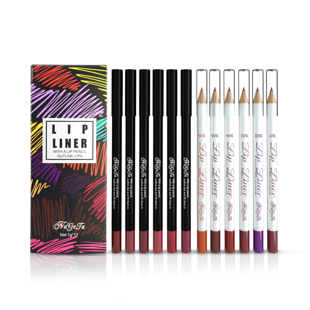 12 unids/set lápiz labial mate juego de lápiz labial impermeable Kit de regalo de maquillaje multifuncional seguro para mujeres