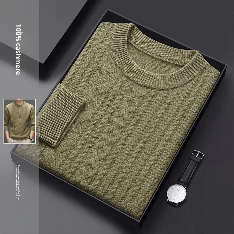 

Men's Cashmere Sweater Autumn Winter 100% Pure Cashmere Sweater Long Sleeve Men