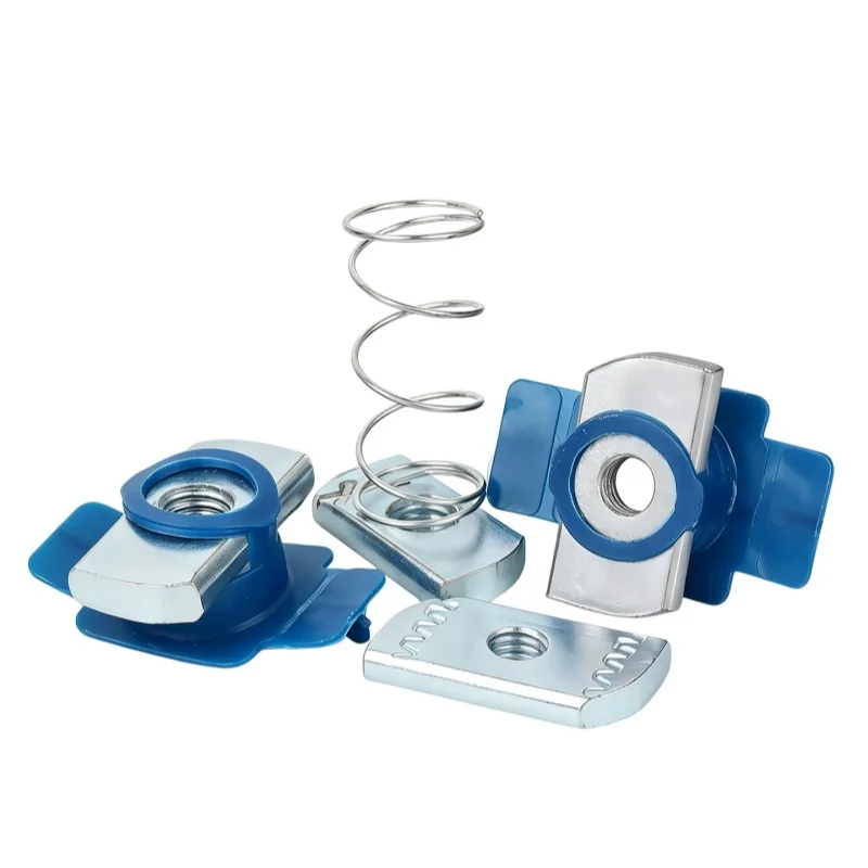 M6 ~ M12 Zinc-plated/Hot-dip galvanised/Dacromet Spring Nut Block Plastic Wing Nuts Pressing Block Diamond Rectangular