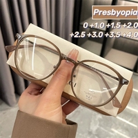 Ultra Light TR90 Oval Frame Reading Glasses Fashionable Anti Blue Light Presbyopia Glasses Women Clear Lens Far Sight Glasses