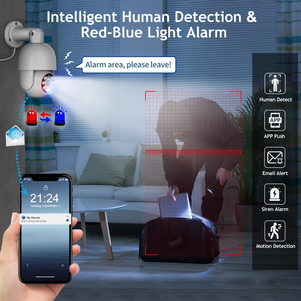 TinoSec 4K POE Security Camera Kit H.265 8CH 4MP 8MP Surveillance System CCTV Video Two-way Audio Record Full Color Night Vision