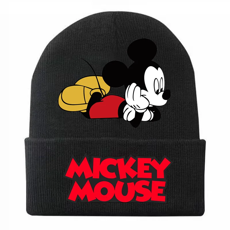 Mickey Minnie Mouse Printed Hat Winter Warm Children Hat Knitted Cap Wool Cap Warm Cap Beanie Hat Girl Boys Hats Birthday Gifts