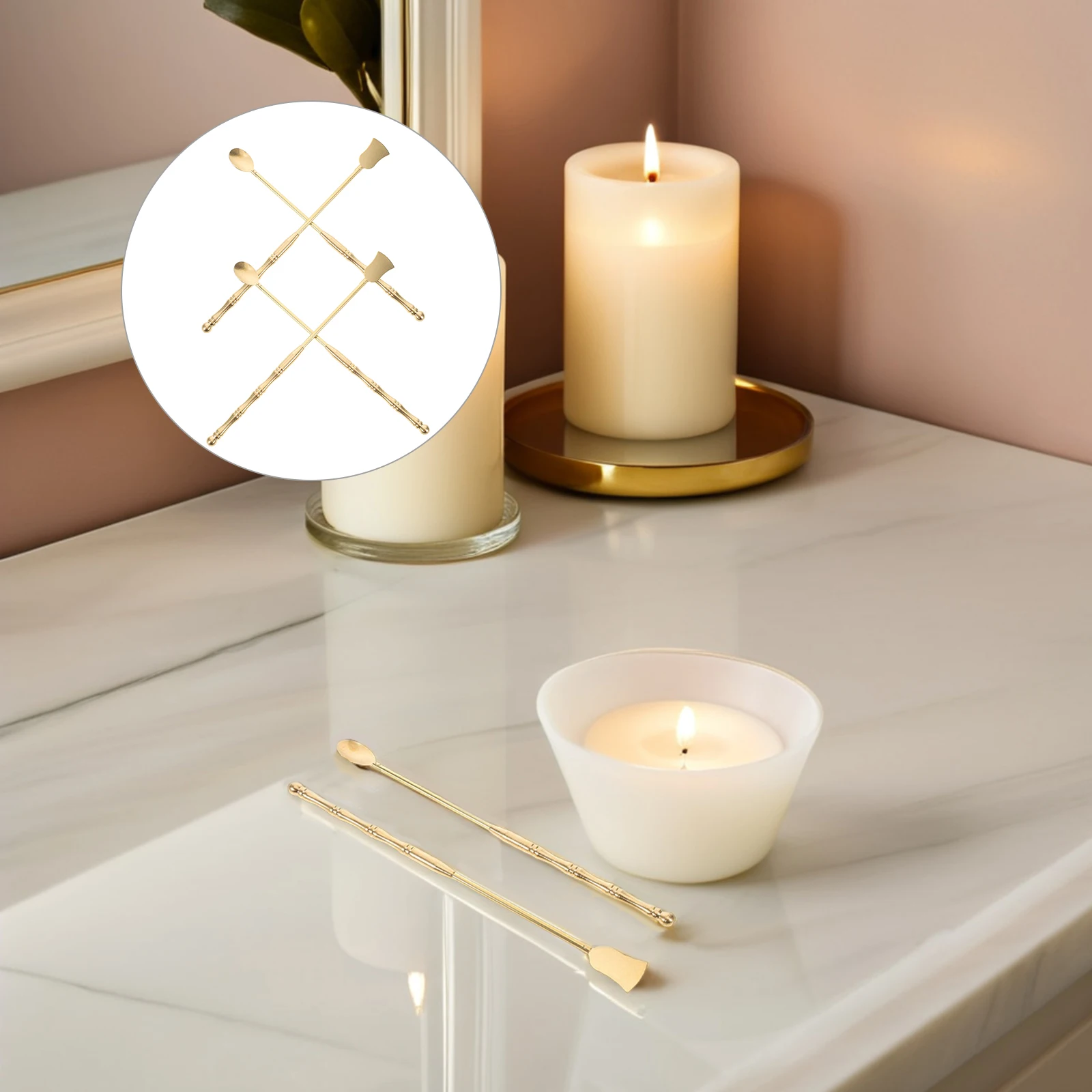 

4Pcs Incense Tools Set Copper Spoon Shovel Burner Accessories for Yoga Room Tea Ceremony Fragrant Reliable Incense