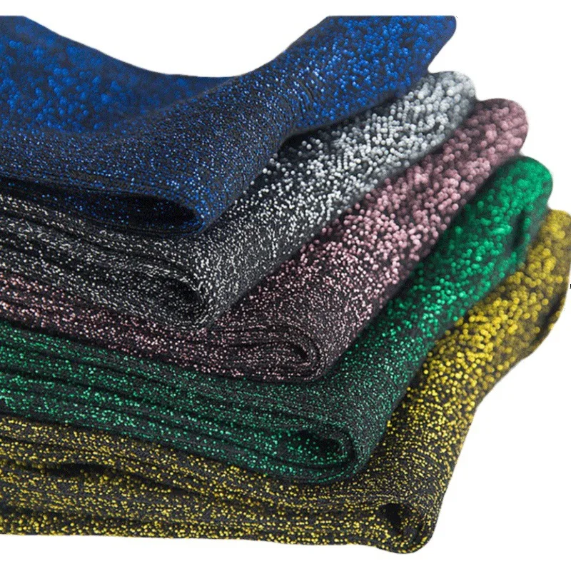 Fashion Shiny Glitter Striped Women Socks Trendy Rocks Roll Sparkled Bright Color Cute Kawaii Winter Warm Funny Socks Streetwear