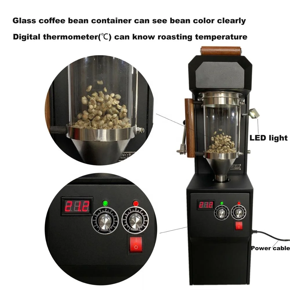 220V Electric Coffee Roaster home hot air coffee bean roasting machine 200g 8-10mins roasting time