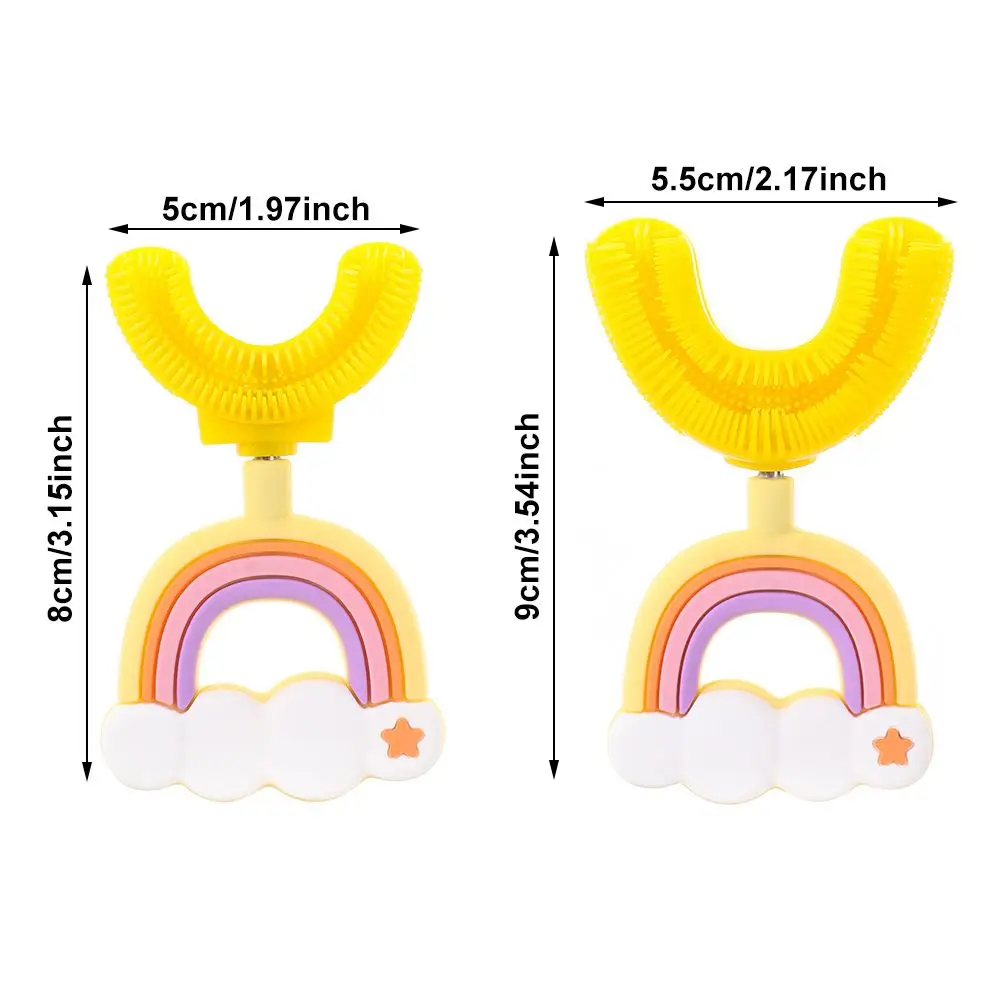 Rainbow Childrens U-shape Toothbrush Soft Infant Tooth Teeth Clean Brush 360° Thorough Cleaning Baby Oral Health Care