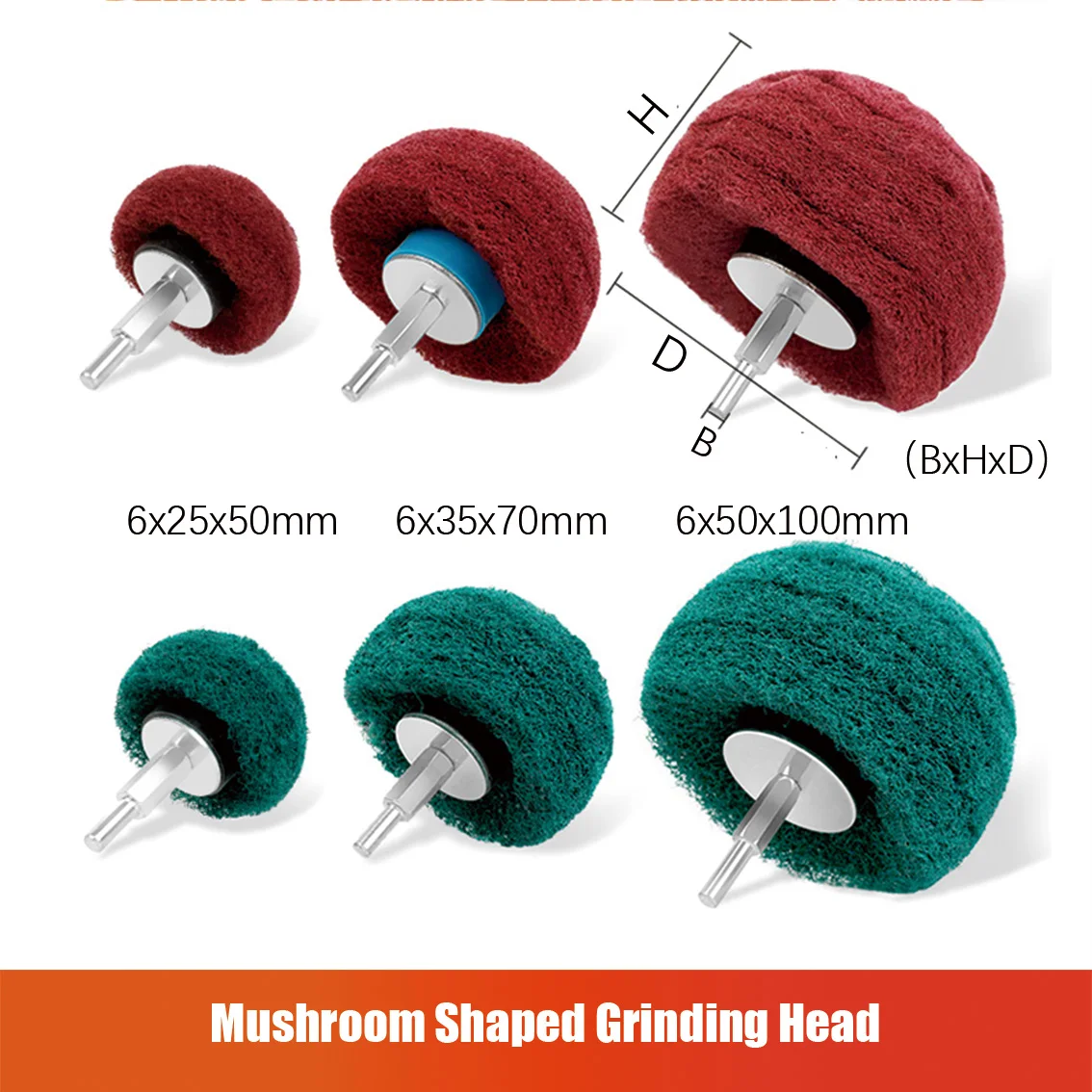 Scouring Pad Abrasive Wheel Nylon Fiber Grinding Sanding Head Buffing Polishing Wheel 2/3/4Inch 50mm 75mm 100mm Handle Dia 6mm