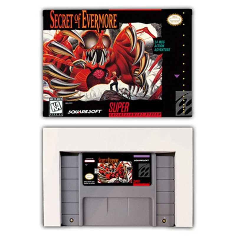 Secret of Evermore RPG game Card for SNES EUR PAL USA NTSC 16bit Game Consoles with Retail Box Video Game Cartridge